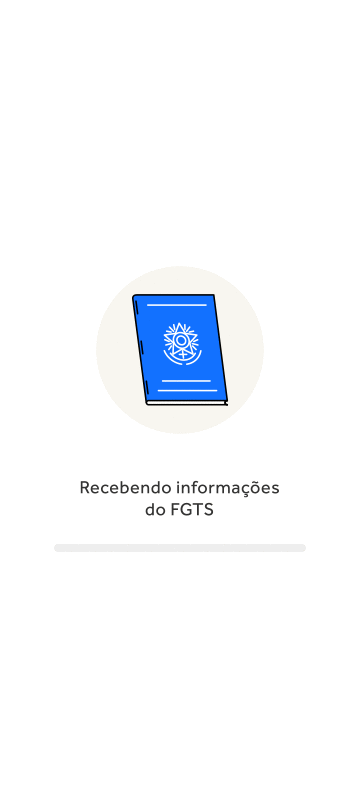 Loading animation for Will Bank's FGTS feature, illustrated in the new circle-based style